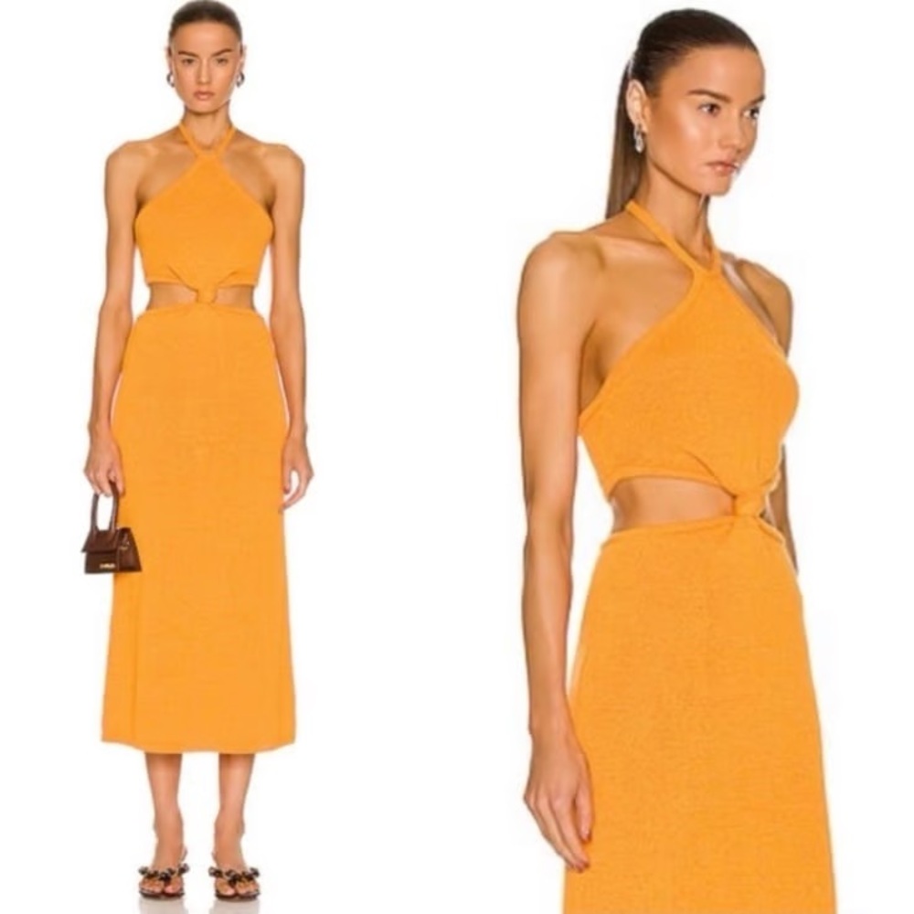 Cult Gaia Cameron cutout cotton-blend halterneck Midi Dress NEW WITH TAG NWT